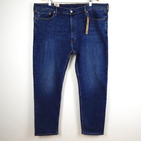 Levi's 502 Taper Jeans Big Men's Size 46x34 Blue Stretch Denim Regular Fit